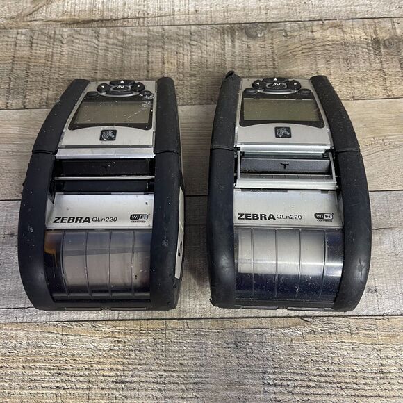 Zebra QLn220 WiFi/Bluetooth Mobil Thermal Label Printer Lot of 2 For Parts